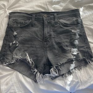 black jean shorts
